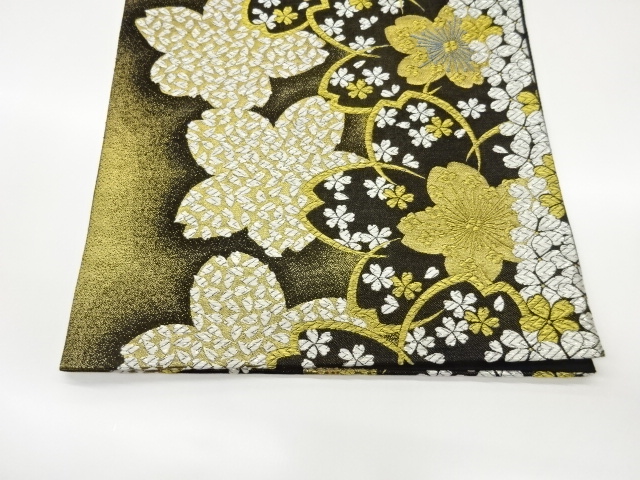  桜尽くし模様織出し袋帯